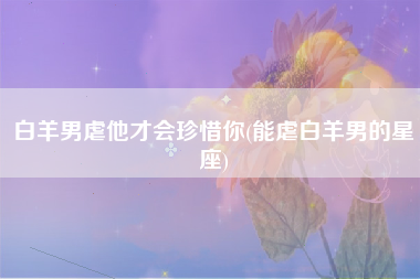 白羊男虐他才会珍惜你(能虐白羊男的星座)