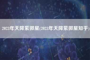 2023年天降紫微星(2023年天降紫微星知乎)