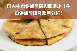 国内牛肉饼加盟店利润多少（牛肉饼加盟项目盈利分析）