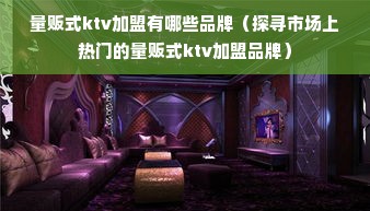 量贩式ktv加盟有哪些品牌（探寻市场上热门的量贩式ktv加盟品牌）