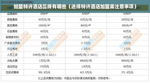 加盟特许酒店品牌有哪些（选择特许酒店加盟需注意事项）