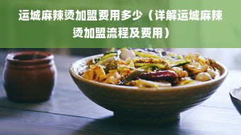 运城麻辣烫加盟费用多少（详解运城麻辣烫加盟流程及费用）