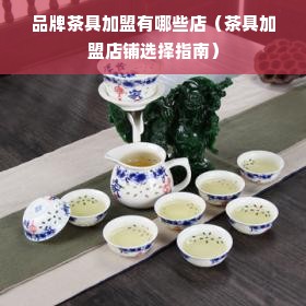 品牌茶具加盟有哪些店（茶具加盟店铺选择指南）