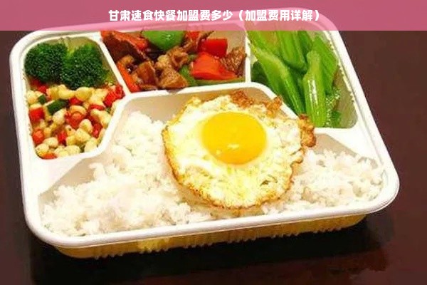 甘肃速食快餐加盟费多少（加盟费用详解）