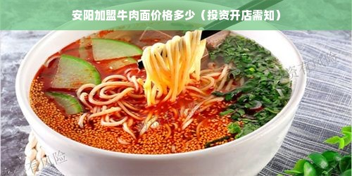 安阳加盟牛肉面价格多少（投资开店需知）