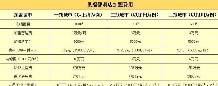 濉溪加盟便利店多少钱（开便利店的投资成本分析）