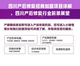 四川产后修复招商加盟项目详解，四川产后修复行业前景展望