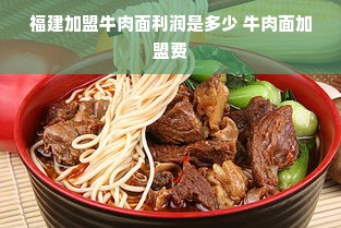 福建加盟牛肉面利润是多少 牛肉面加盟费