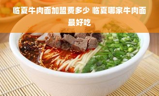 临夏牛肉面加盟费多少 临夏哪家牛肉面最好吃