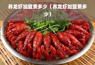 养龙虾加盟费多少（养龙虾加盟费多少）