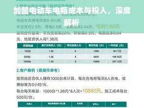 加盟电动车电瓶成本与投入，深度解析