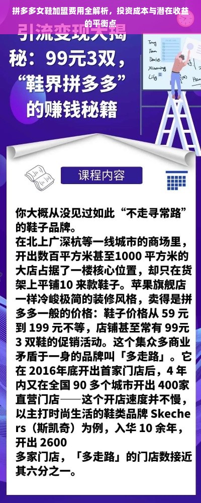 拼多多女鞋加盟费用全解析，投资成本与潜在收益的平衡点