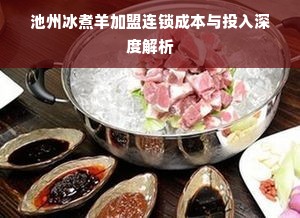 池州冰煮羊加盟连锁成本与投入深度解析