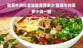 酸菜牛肉拉面加盟费用多少 酸菜牛肉面多少钱一碗