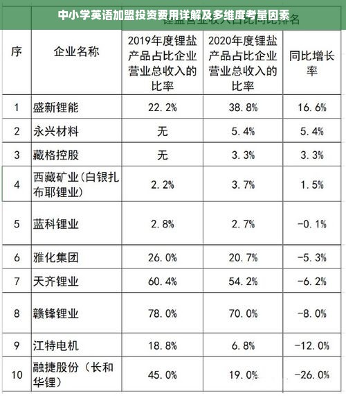 中小学英语加盟投资费用详解及多维度考量因素