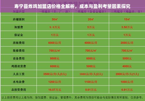 寿宁县炸鸡加盟店价格全解析，成本与盈利考量因素探究