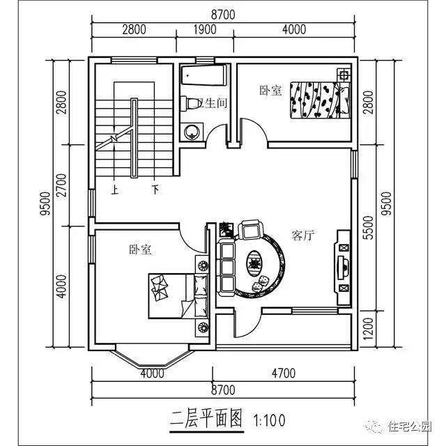 别墅设计图纸8米宽 八米面宽农村别墅图纸