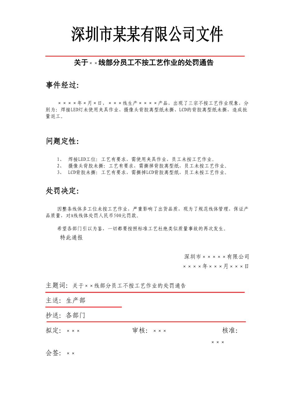 顶撞上司的处罚通告 顶撞上司处罚通告范文