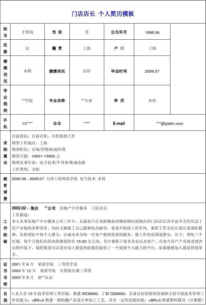 销售个人简历范文 销售个人简历个人描述