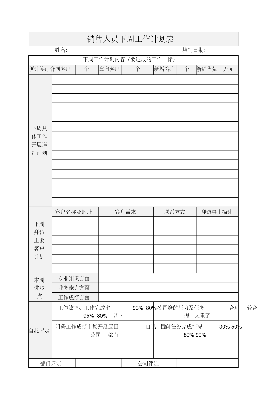 公司销售计划 公司销售计划书