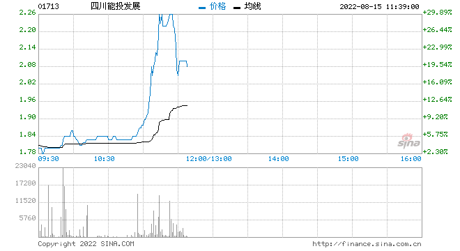 四川能投发展涨超12% 天齐锂业拟斥最多1.5亿元购约7750万股