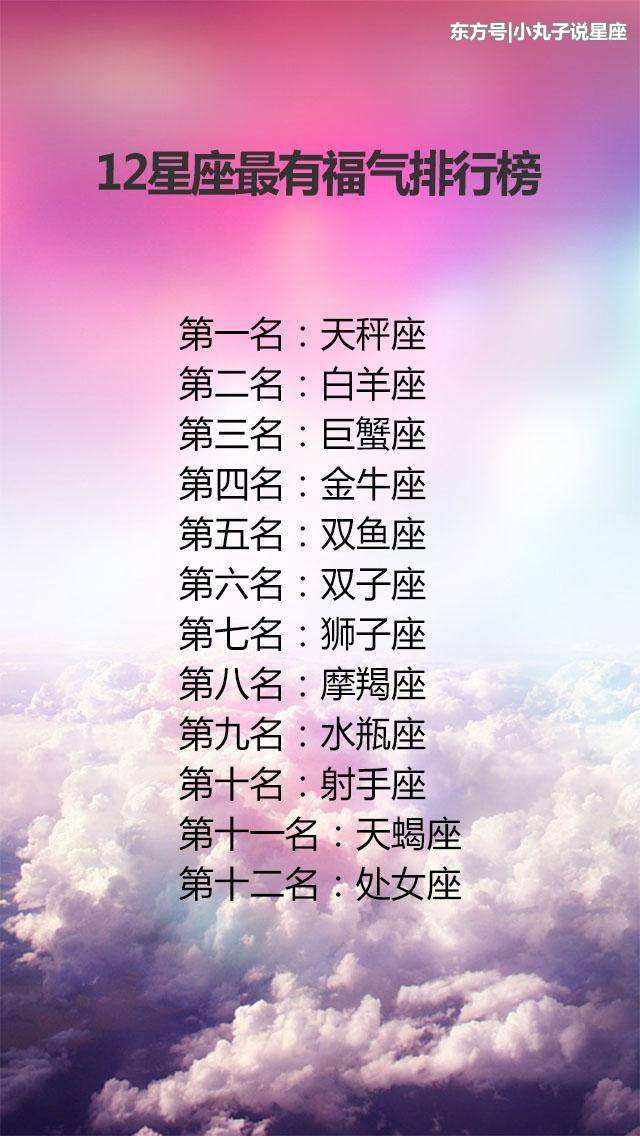 什么样的星座最有福气(十二星座中哪个星座最有福气)