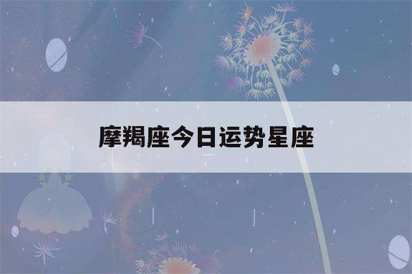 摩羯座今日运势5月19(摩羯座今日运势5月19日生日)